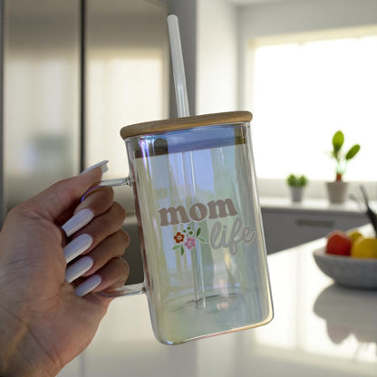 Mom Life Glass Cup
