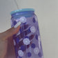 Daisy Purple Glass Cup
