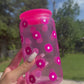 Daisy Pink Glass Cup
